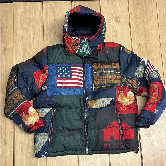 Polo by Ralph Lauren Multicolor Puffer Patch Jacket Bubble